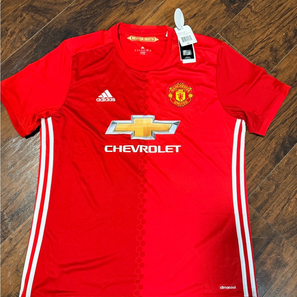 Adidas Red Manchester United Soccer Jersey Sz XL